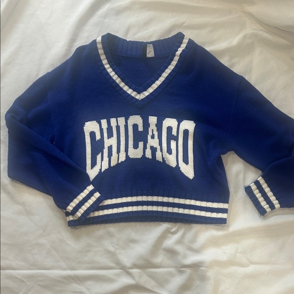 H&M Royal Blue Knit Sweater Chicago size small - Picture 1 of 5